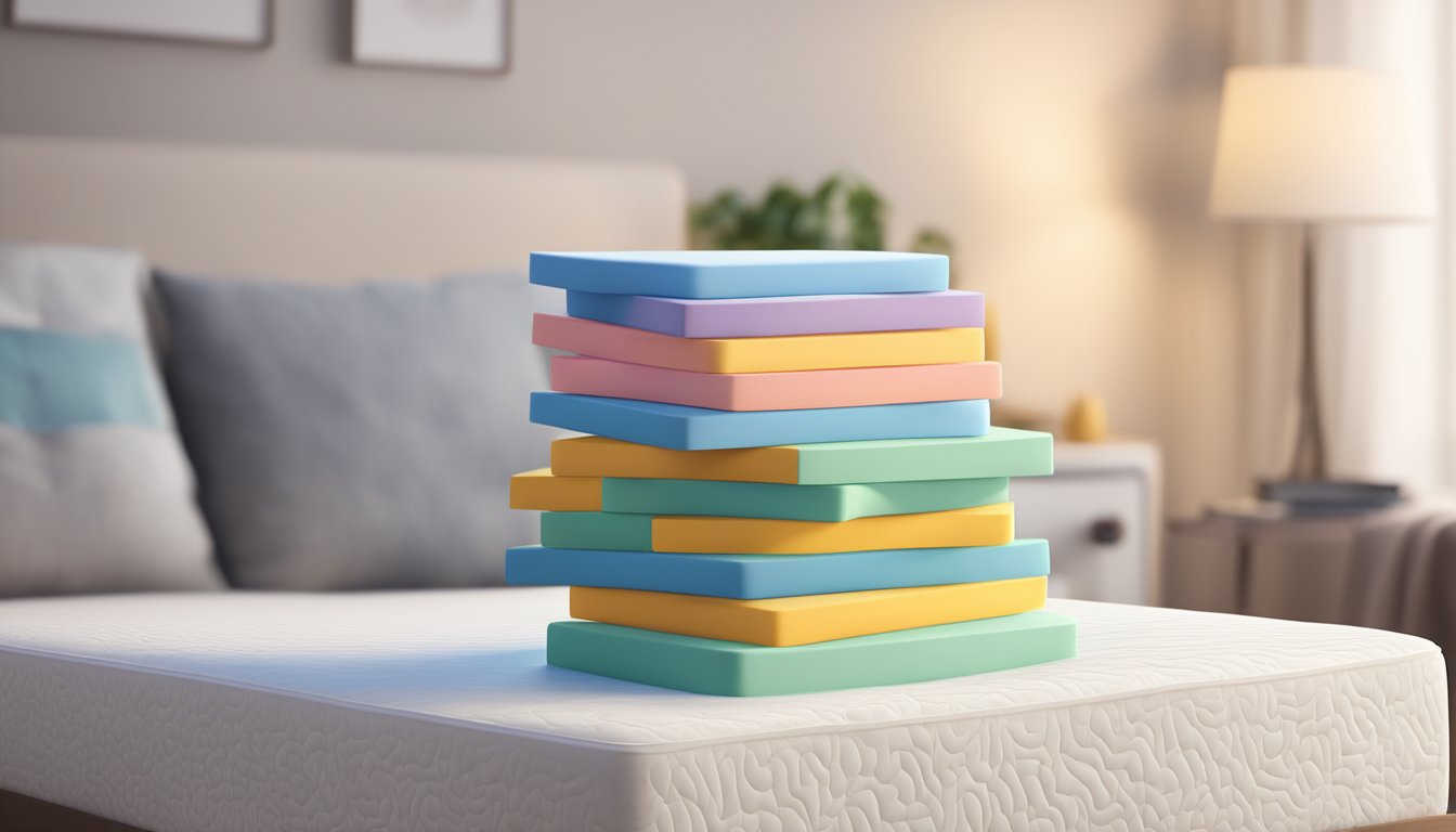 A stack of FAQ cards on memory foam, with a cozy, supportive mattress in the background