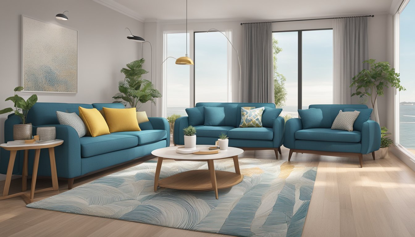 A cozy living room with a Seahorse Sofa Collection in Singapore, featuring modern designs and comfortable seating options