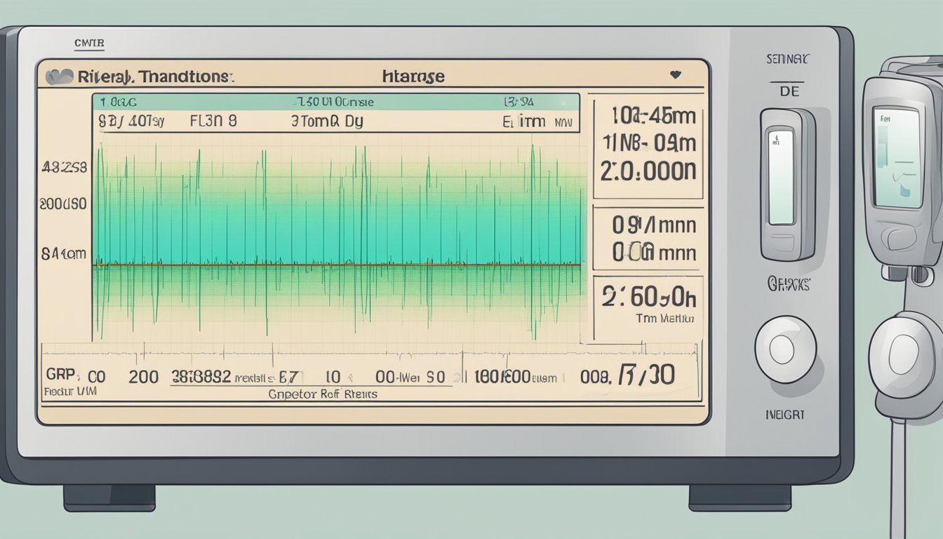 A heart rate monitor displaying stable readings for Graves' disease