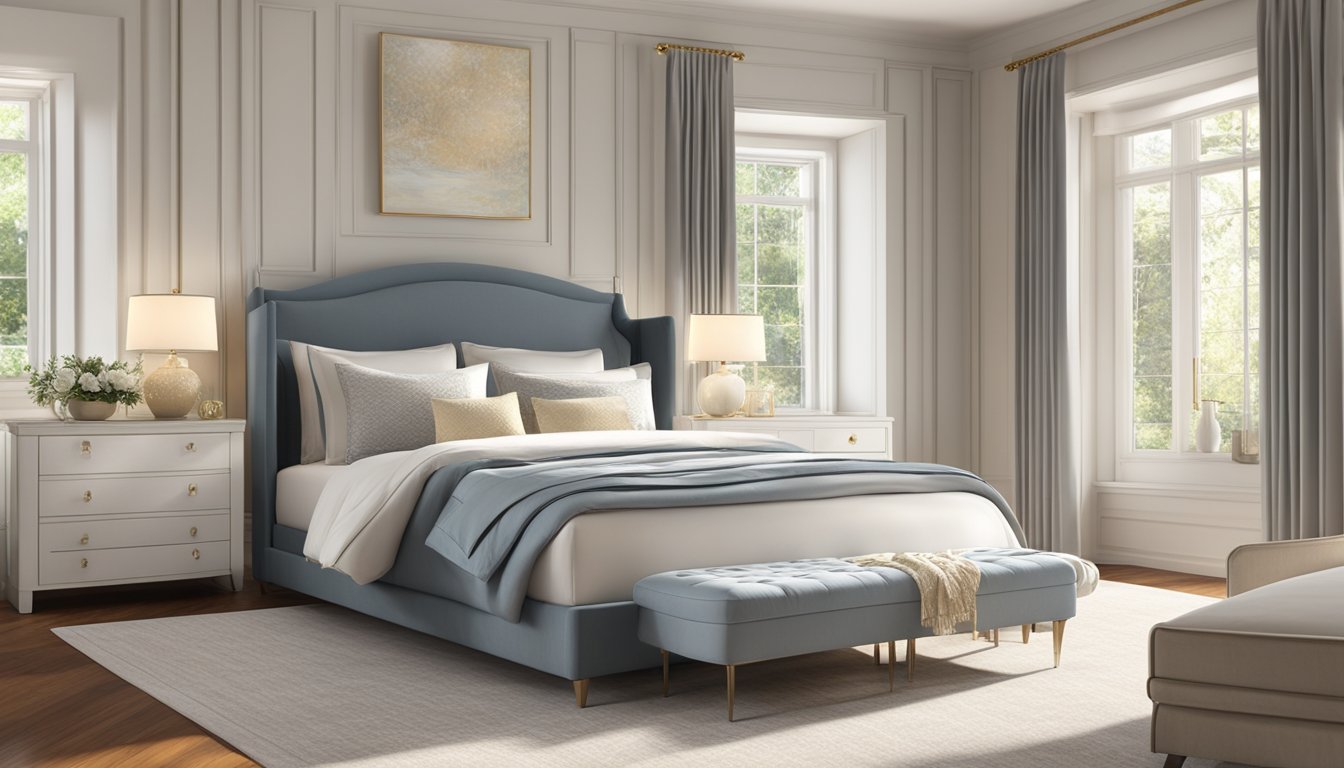 A luxurious queen size bed sits in a spacious, sunlit bedroom, adorned with soft, inviting linens. The room exudes a sense of comfort and relaxation, making it the perfect place to discover your dream queen size bed