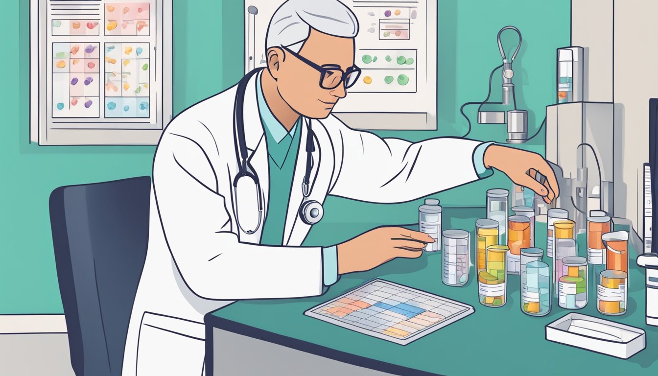 A doctor adjusting medication doses for a patient with ADHF heart failure