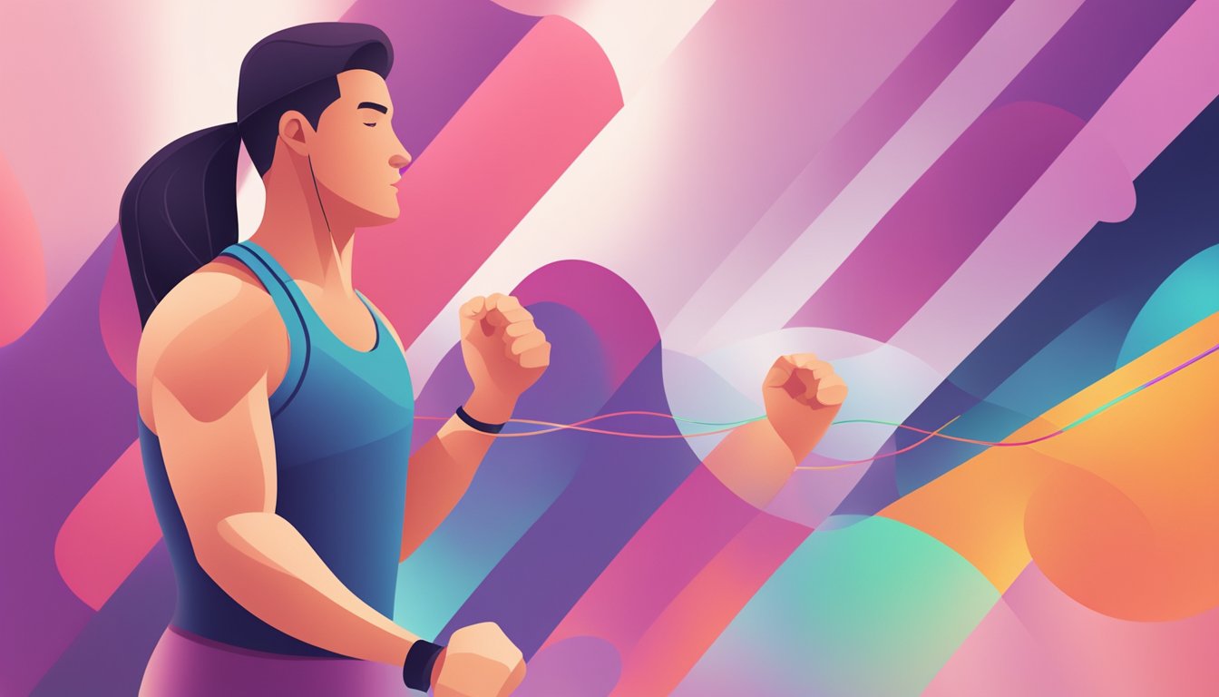 A person exercising with a normal heart rate, feeling the beat