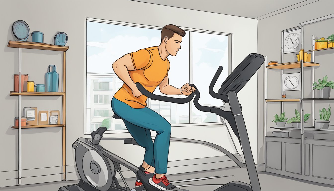 An adult male's heart rate increases during exercise, showing the importance of cardiovascular health