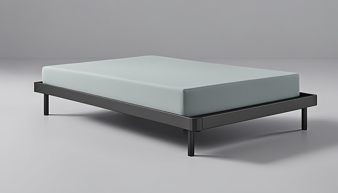 A sturdy metal platform bed frame with easy-to-clean surfaces and minimal maintenance requirements