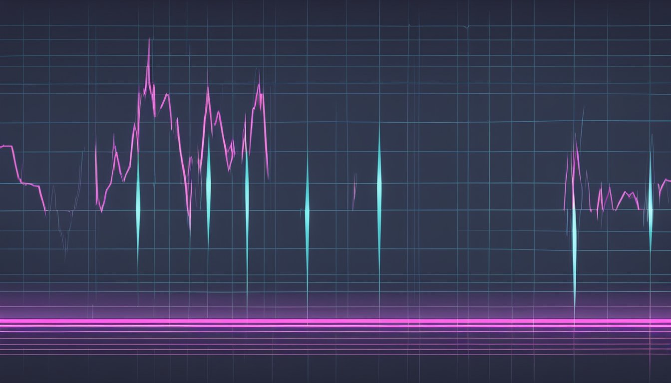 A heart monitor beeping rapidly, with lines on the screen showing a sharp spike in heart rate