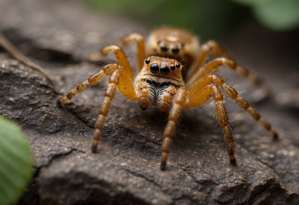 Spiders crawling on walls, webs in corners, and tiny spiders in various areas of the house