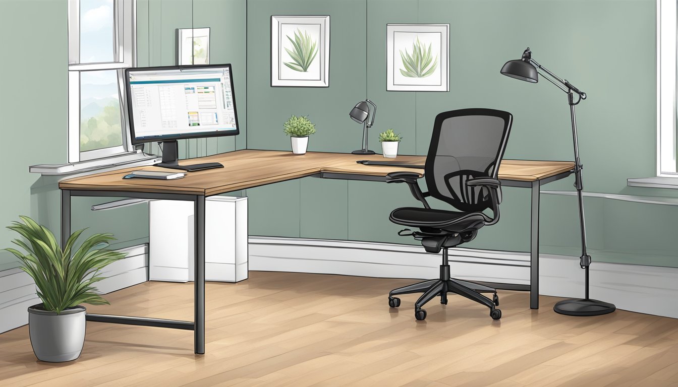 A tall office chair with adjustable lumbar support, padded armrests, and a contoured seat for optimal comfort and posture