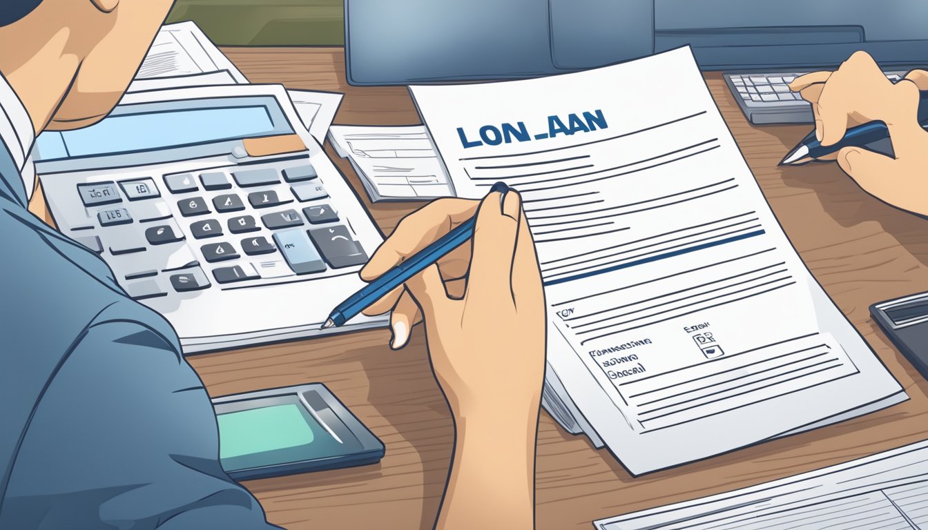 A customer fills out a loan application form at Citibank. The loan officer reviews and approves the application. The customer receives the quick cash loan with competitive interest rates