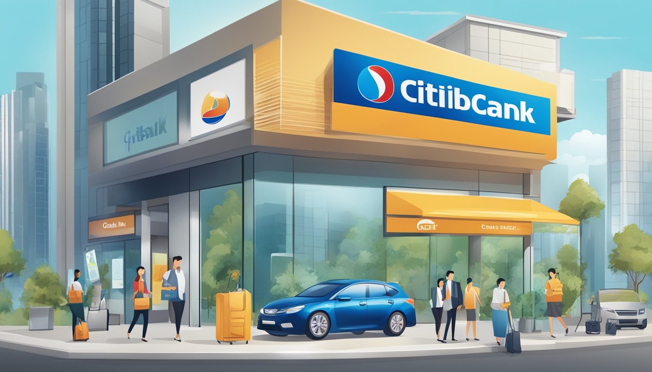 A banner displaying "Special Offers and Promotions" for Citibank Quick Cash Loan in Singapore with a visible repayment period
