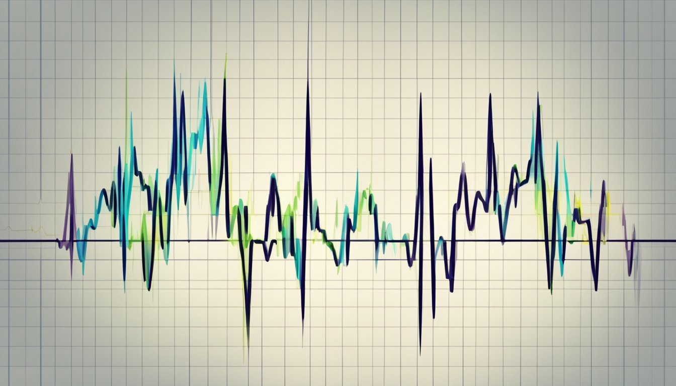 A heart monitor displays a jagged ECG line indicating a heart attack