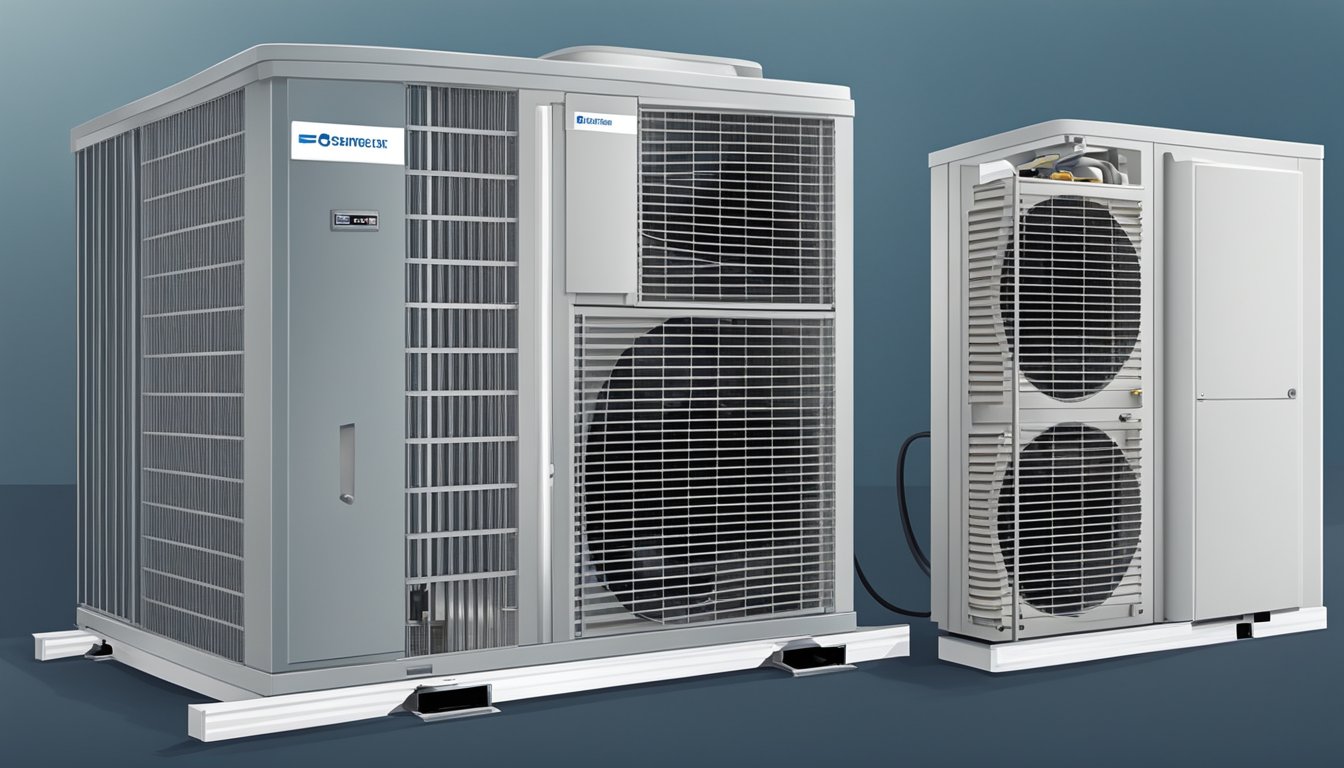 Two air conditioning units with one compressor