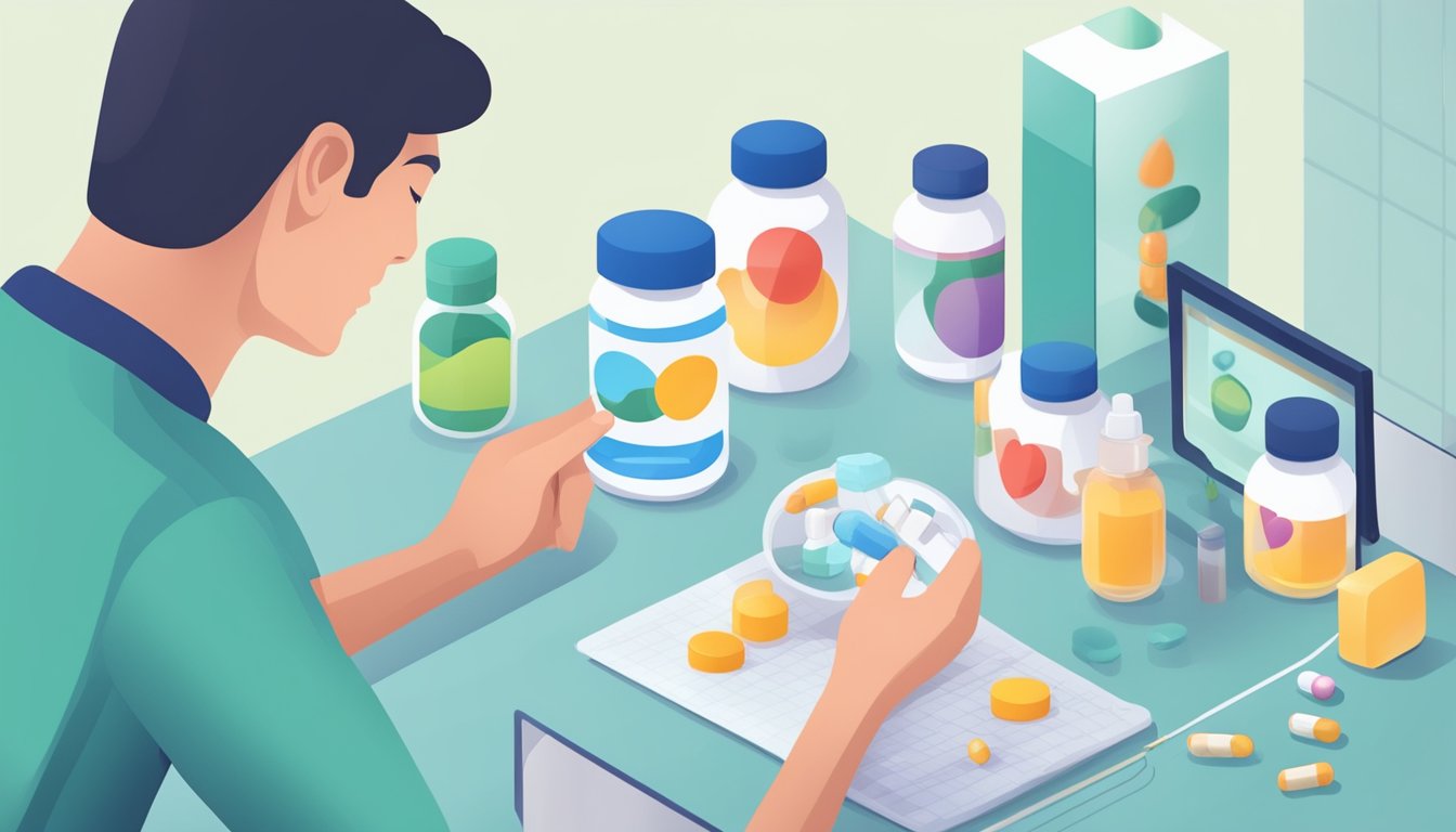 A person taking medication and exercising to manage heart discomfort symptoms