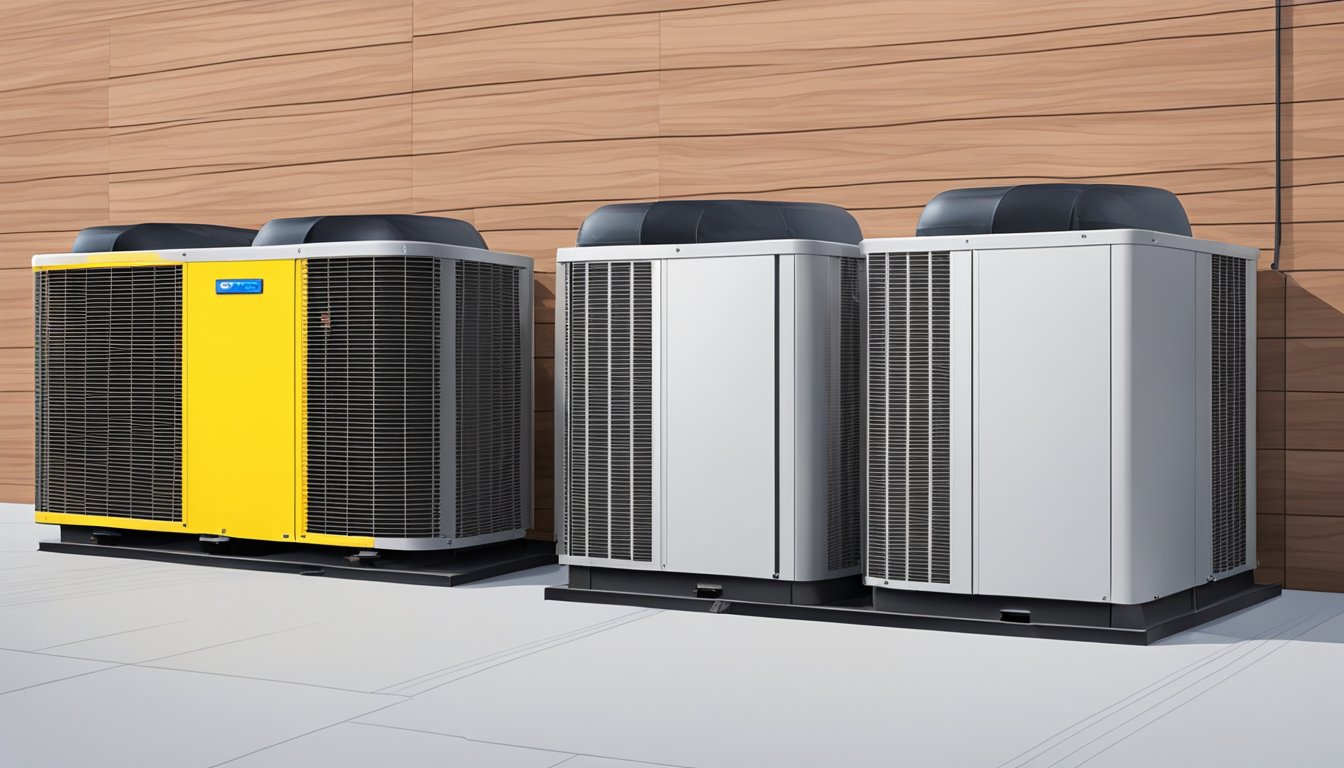 Two air conditioning units connected to one compressor