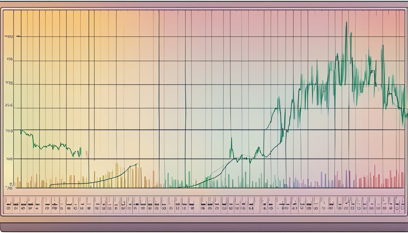 A heart rate monitor displaying a normal adult heart rate, with a chart or graph showing the range of normal heart rates