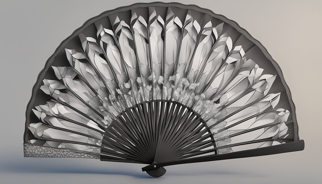A hand holding an Efenz fan, with focus on the sleek design and customizable features. The fan is in use, with a gentle breeze blowing
