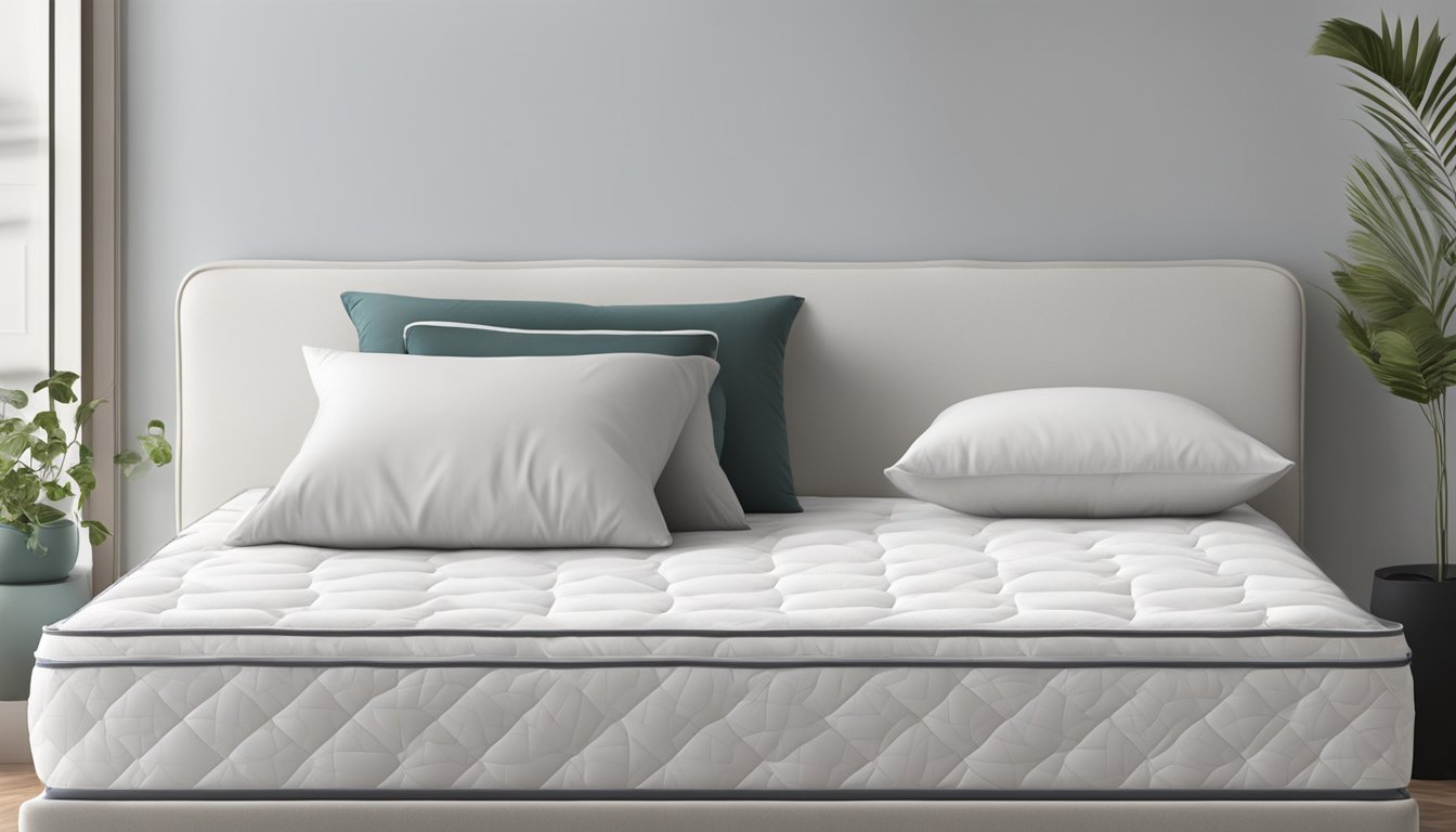 A mattress topper lays on a bed, with a soft, plush texture and a white color, adding comfort and support to the mattress