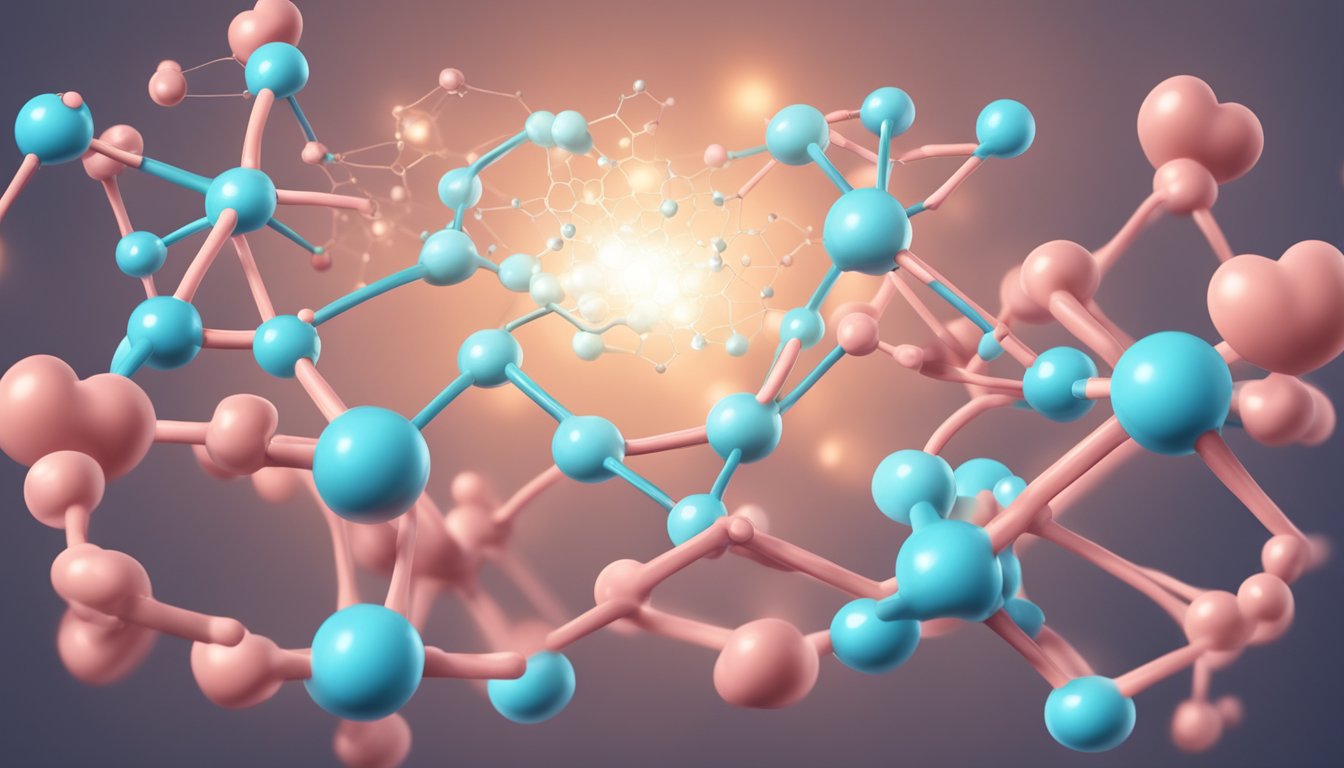 Magnesium molecule interacting with heart cells, promoting healthy function. Deficiency symptoms include irregular heartbeat and muscle cramps