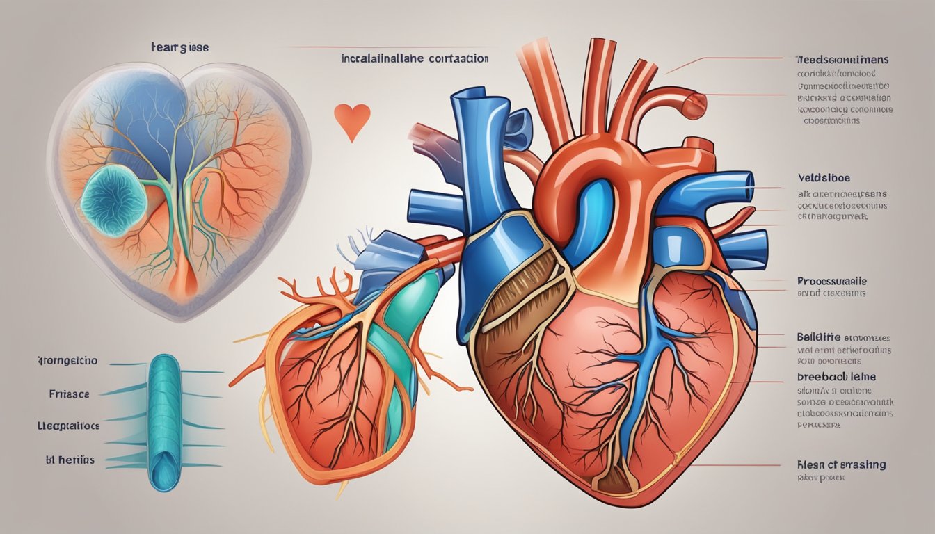 The heart responds to noradrenaline, increasing its rate and strength of contractions. Blood vessels constrict, raising blood pressure