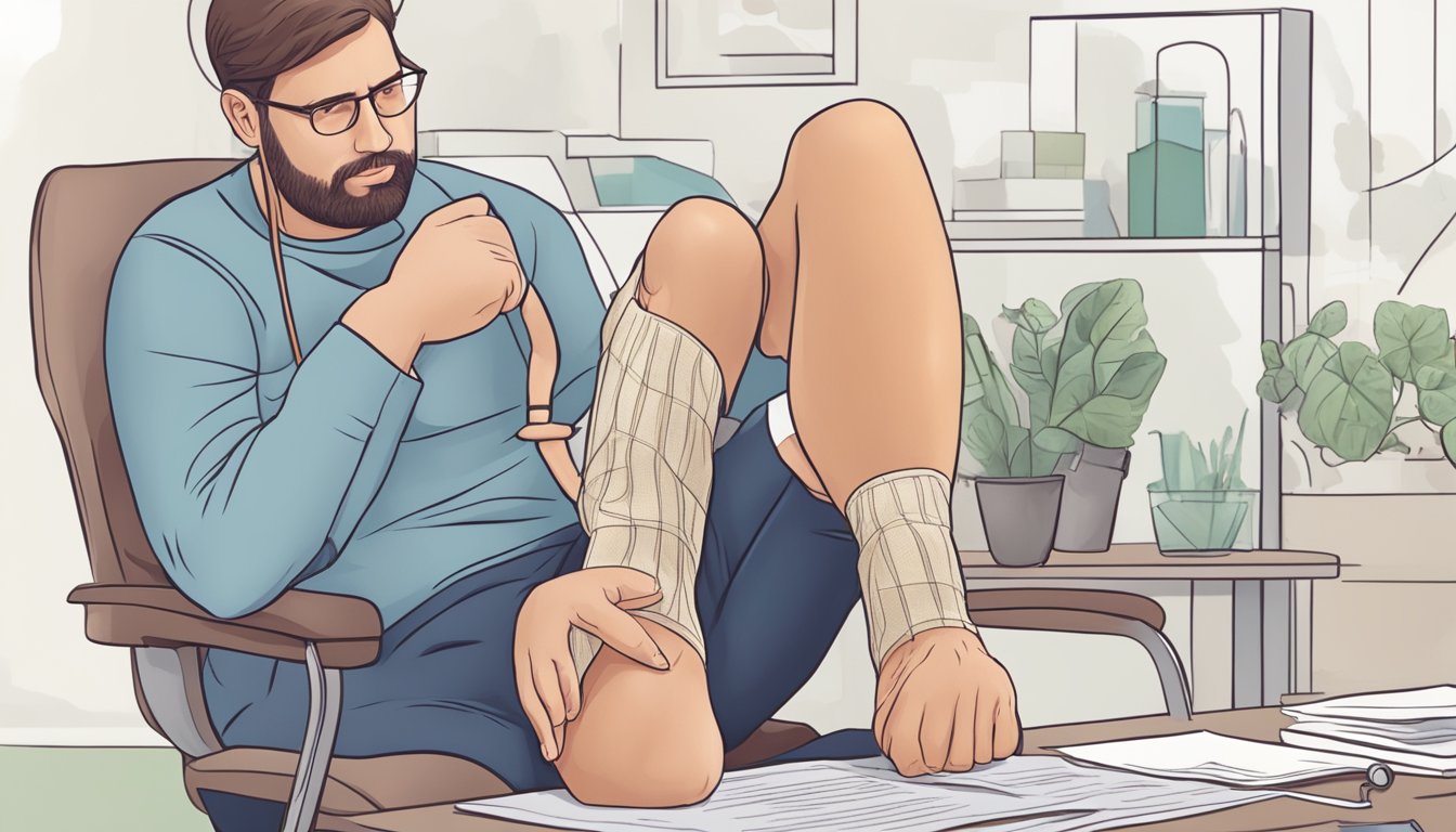 A person with leg pain due to congestive heart failure seeks answers in a FAQ section