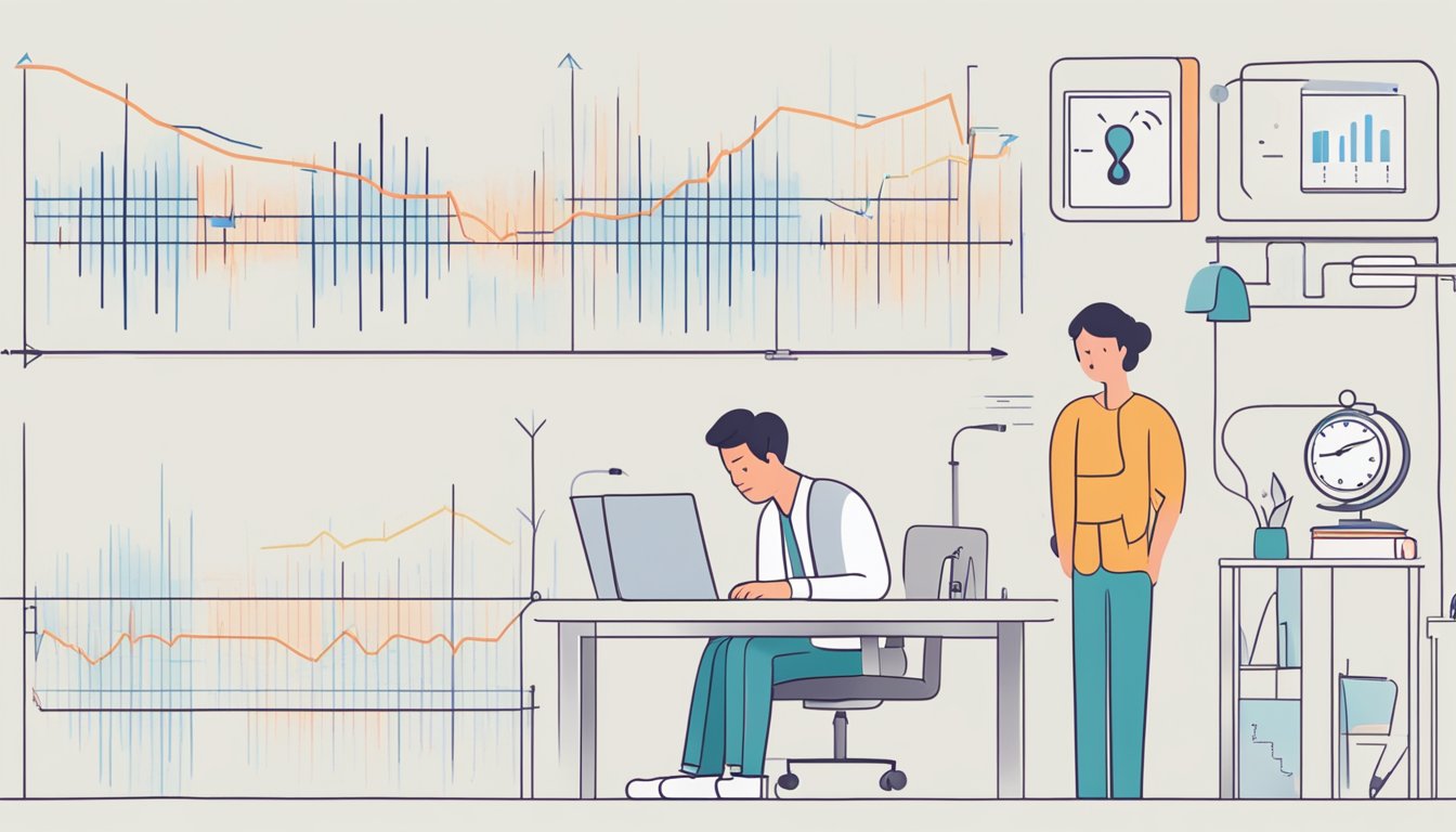 A person's heart rate and body temperature are low. They may be feeling weak or fatigued