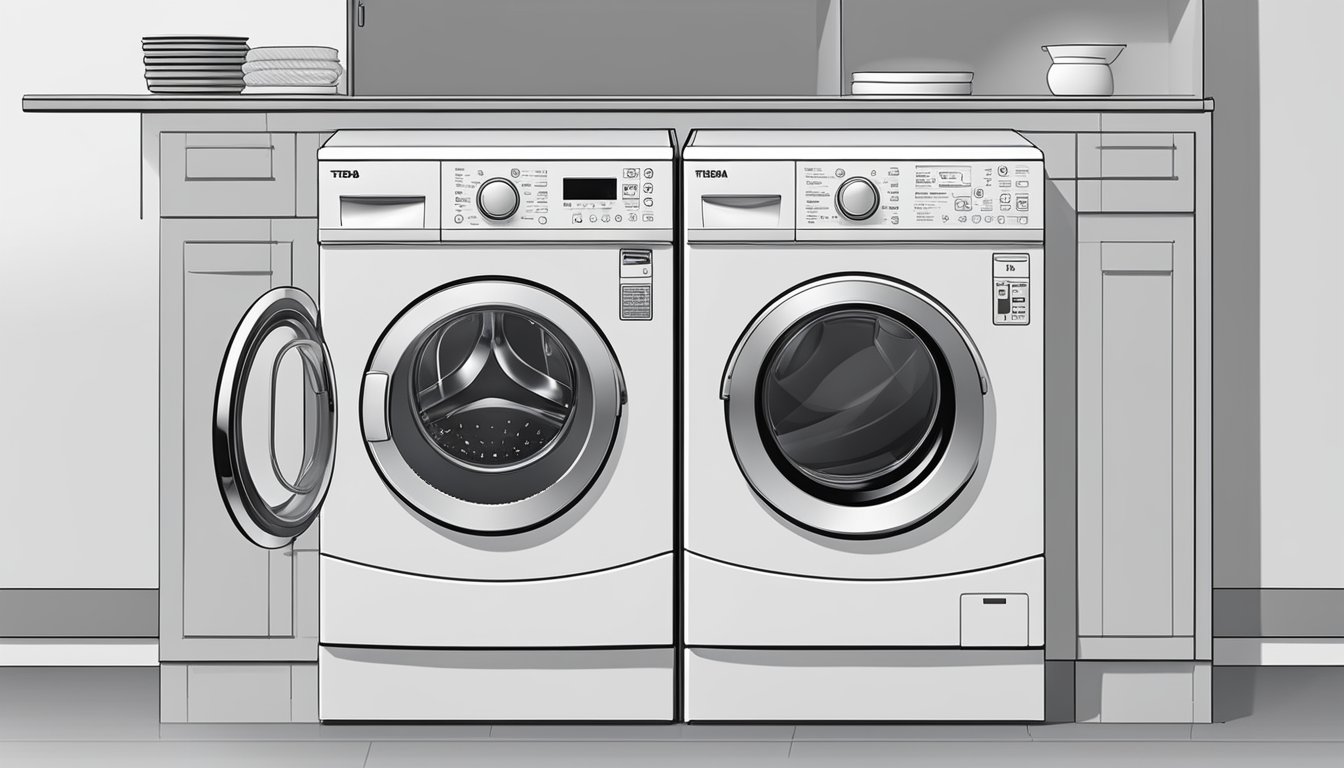 The Toshiba washer dryer features a sleek design with a digital display, multiple wash and dry settings, and a quiet operation