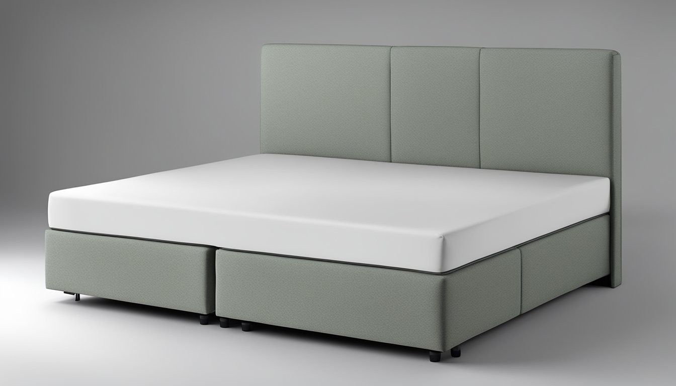 A single divan bed base with clean lines and a sleek, modern design. The base features a sturdy frame and a smooth, upholstered surface