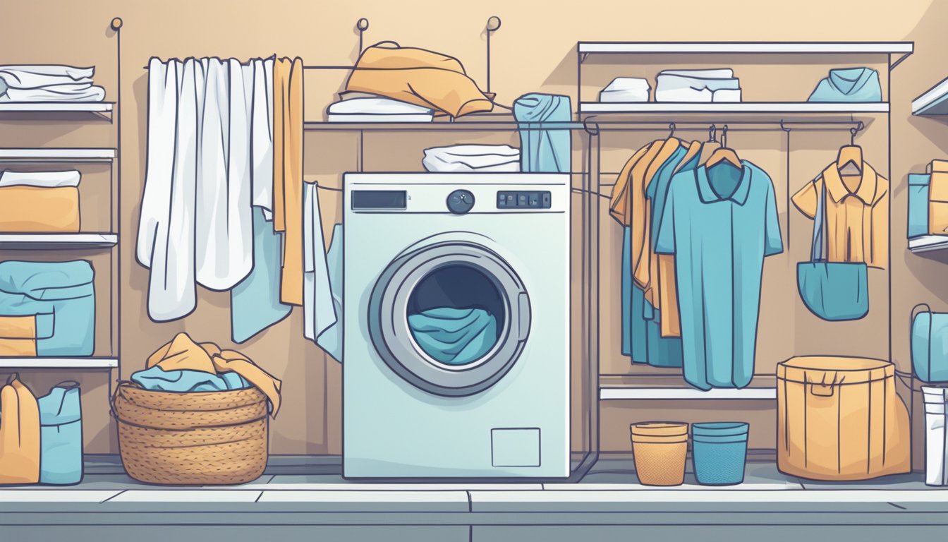 A laundry symbol with a line through it, surrounded by frequently asked questions