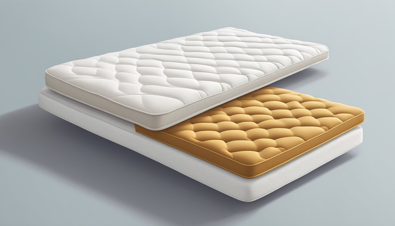 A spring mattress and a coir mattress side by side on a clean, well-lit room floor