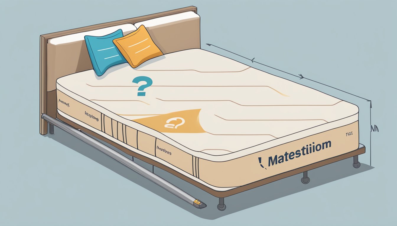 Two mattresses facing each other, with a question mark hovering above. A spring mattress and a coir mattress are labeled, with arrows pointing to each