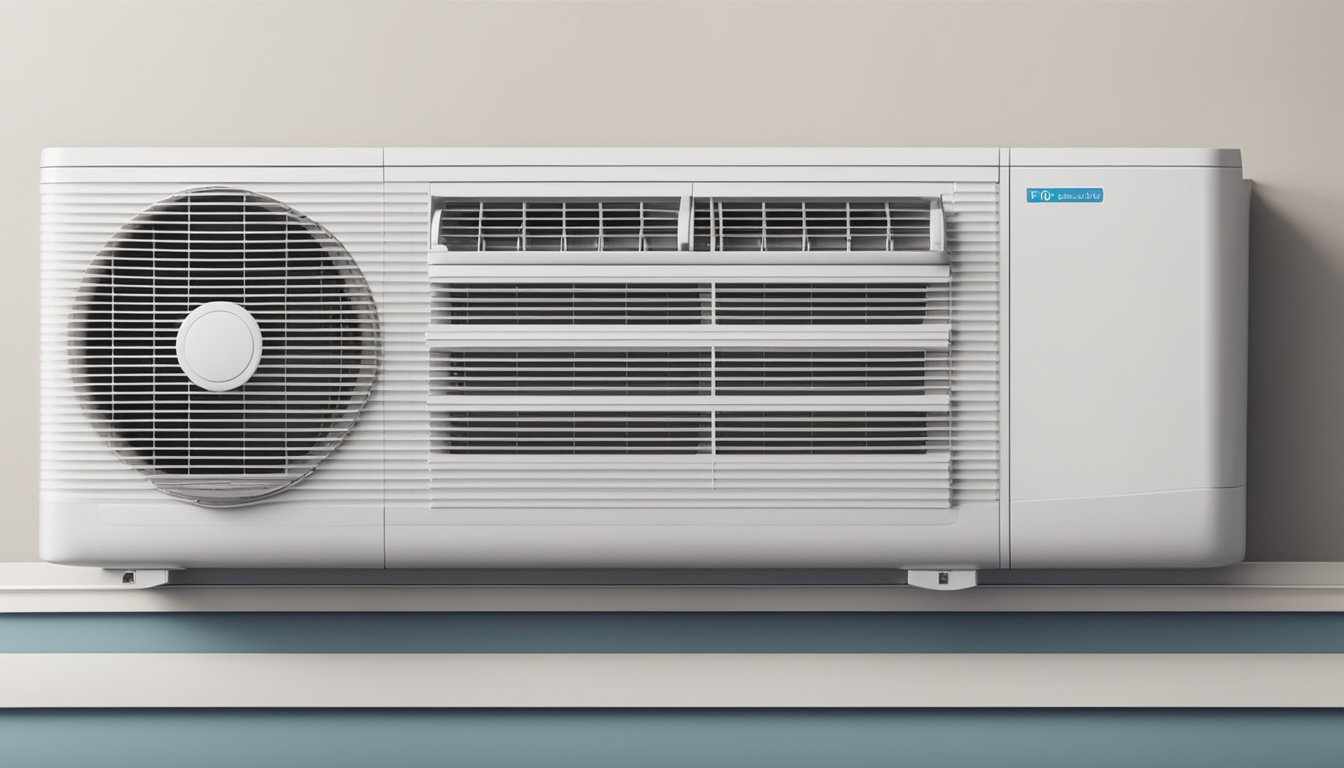 A modern air conditioning unit with a high BTU rating, surrounded by text that reads "Frequently Asked Questions: What is BTU aircon."