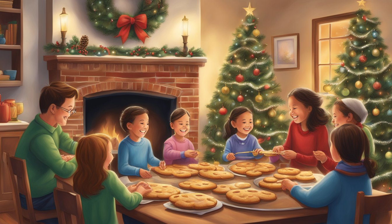 Families gather around a glowing fireplace, decorating the tree and baking cookies. Laughter fills the air as they share stories and create new holiday memories together