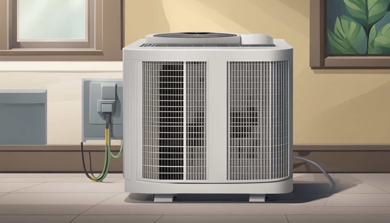 An air conditioner sits idle, covered and protected from dust and debris, with its power disconnected to maximize performance and longevity during long periods of non-use