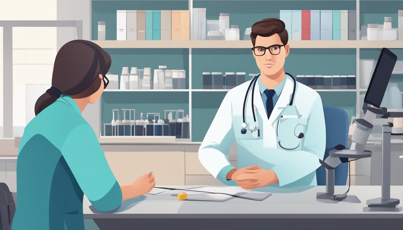 A cardiologist performs diagnosis and testing in a medical lab setting