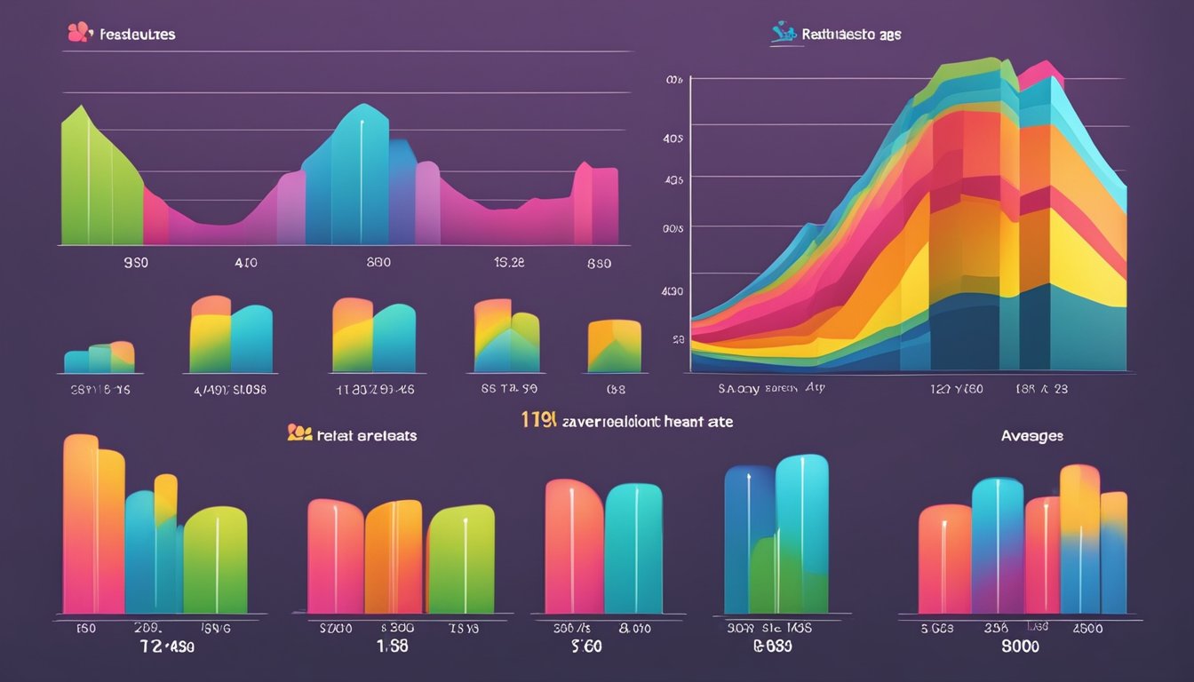 A colorful chart displaying average heart rates by age groups