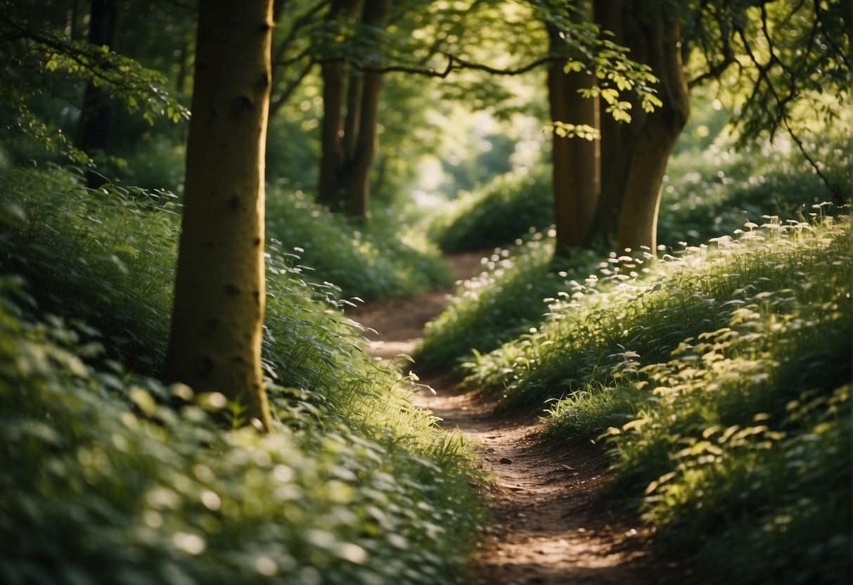 Three winding paths through lush forest, with hidden tunnels and sparkling streams in Banbury