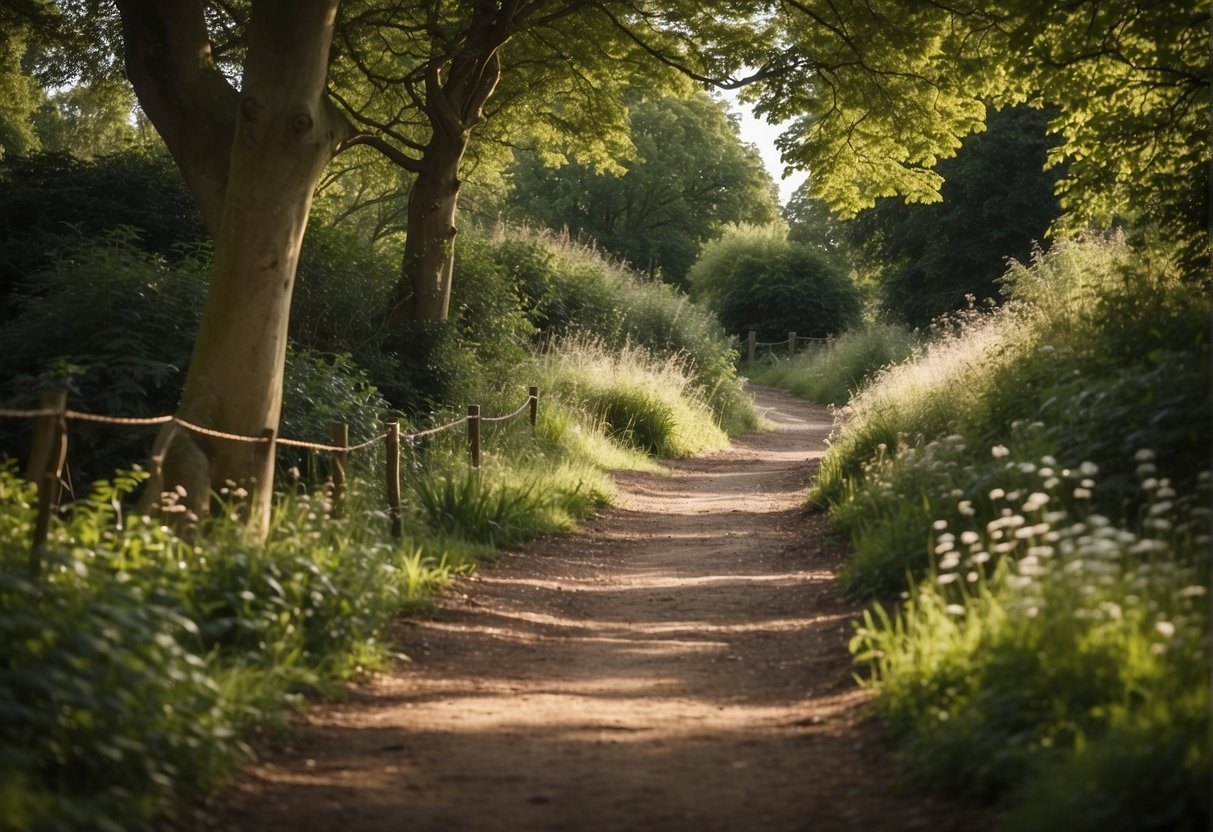 Three hidden running paths in Banbury: a winding trail through the woods, a secluded path along the river, and a hidden route through the old town