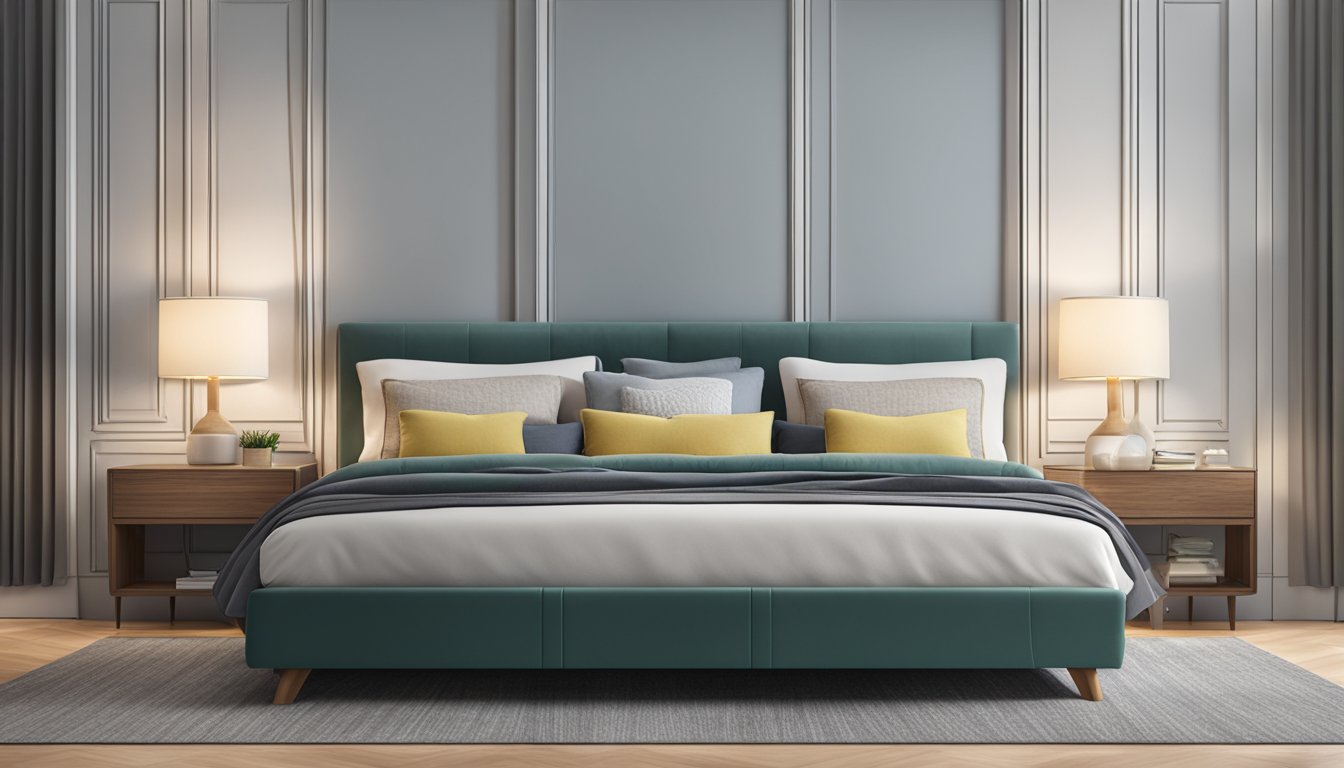 A double bed and a queen bed side by side, showing the size difference in a spacious bedroom