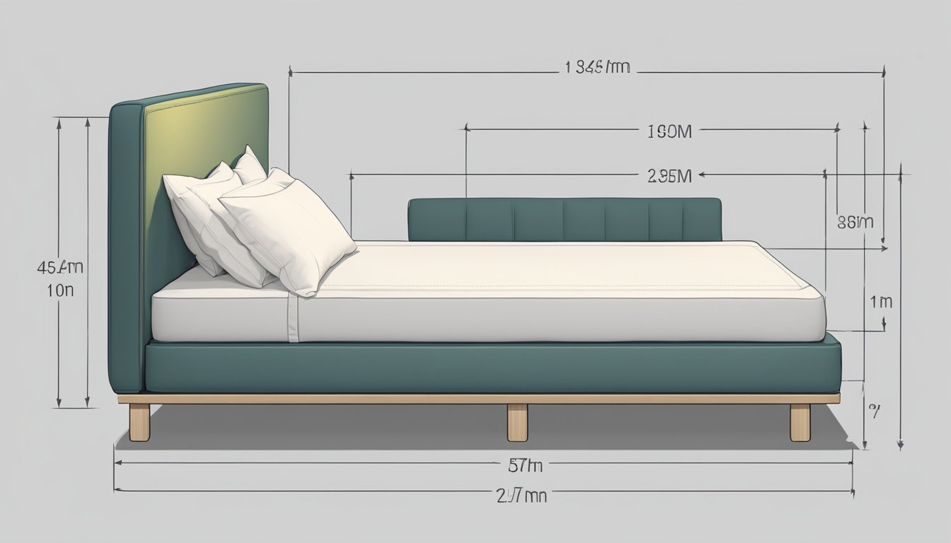 A super single bed measuring 107 cm wide and 191 cm long, with a simple, modern design and a comfortable mattress