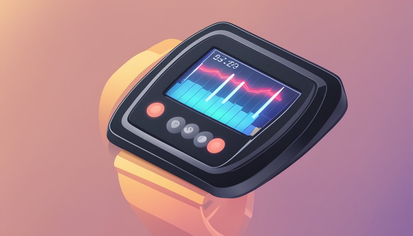 A heart rate monitor displaying a low resting heart rate