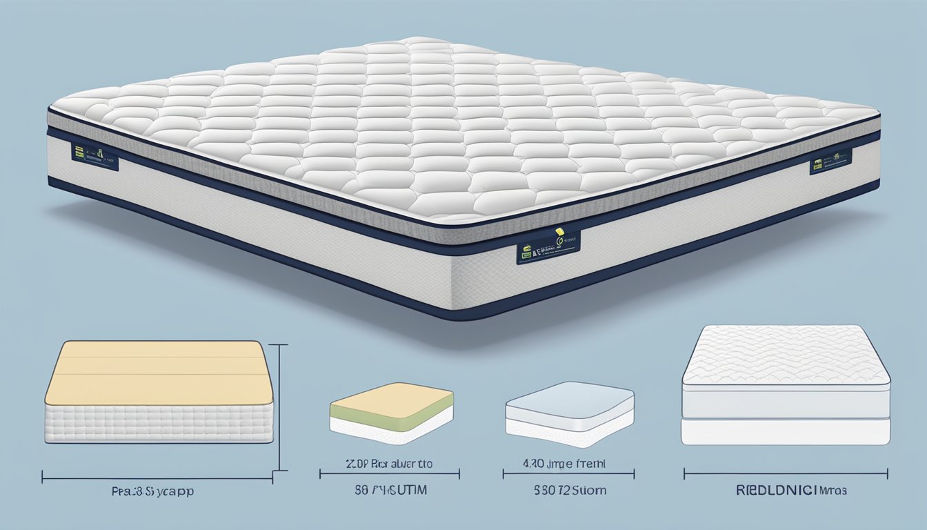 A spring mattress is shown with its supportive structure and cushioning layers, highlighting its durability and comfort for potential customers