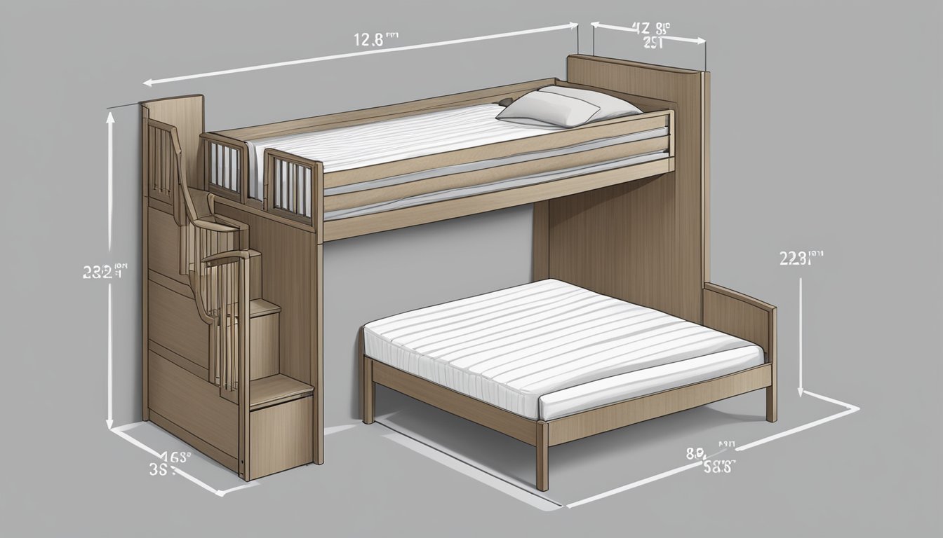 A room with a standard twin size bed frame, measuring 38 inches wide and 75 inches long, with a simple and sturdy design