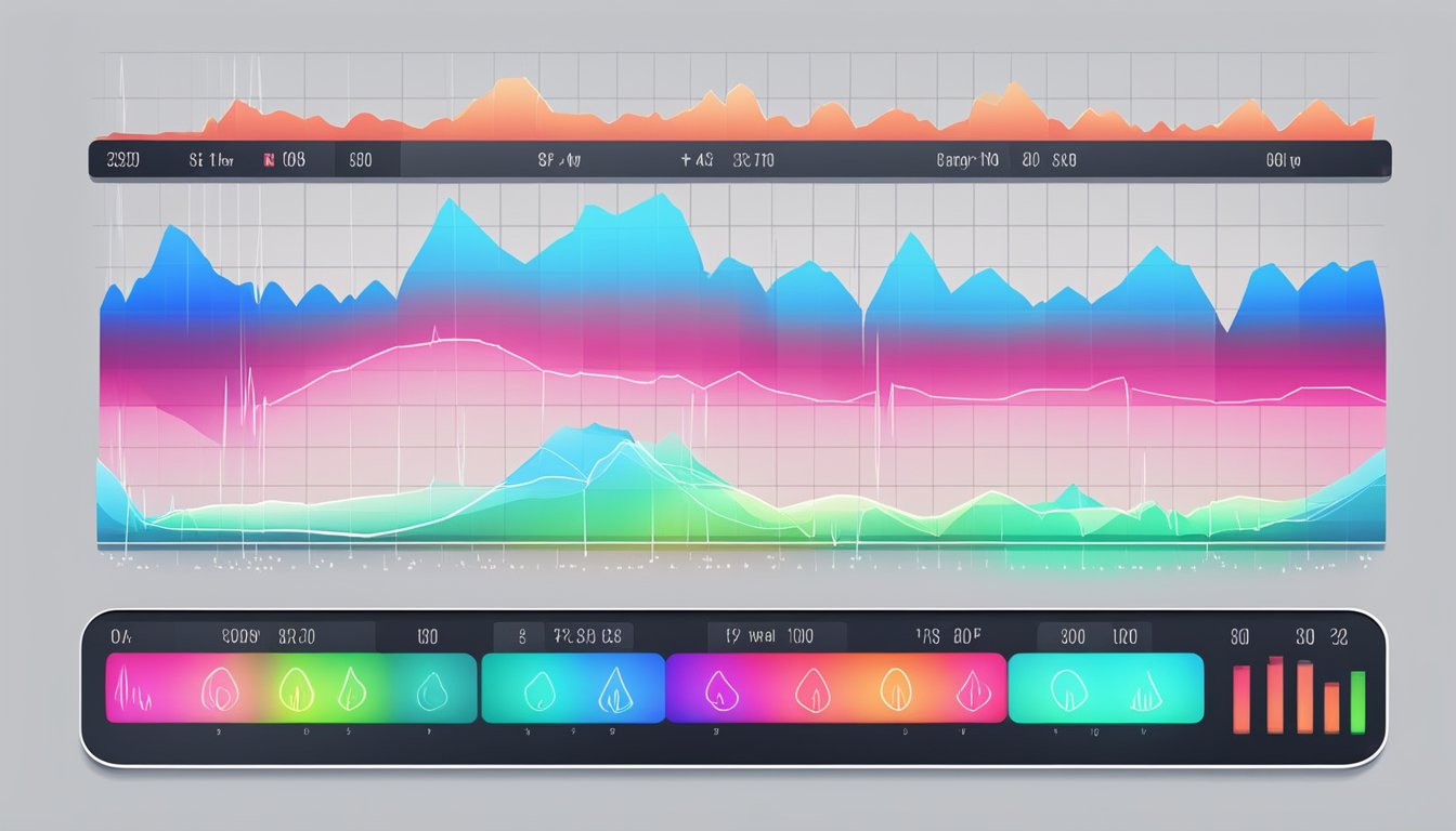 A heart rate monitor displaying fluctuating beats
