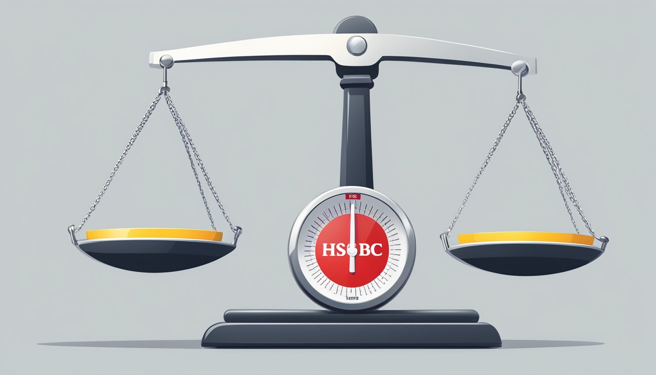 A scale with "Minimum" and "Maximum" on either end, with the HSBC logo in the background