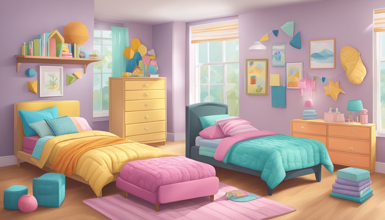 A colorful display of top-rated kids' mattresses with helpful shopping tips and recommendations