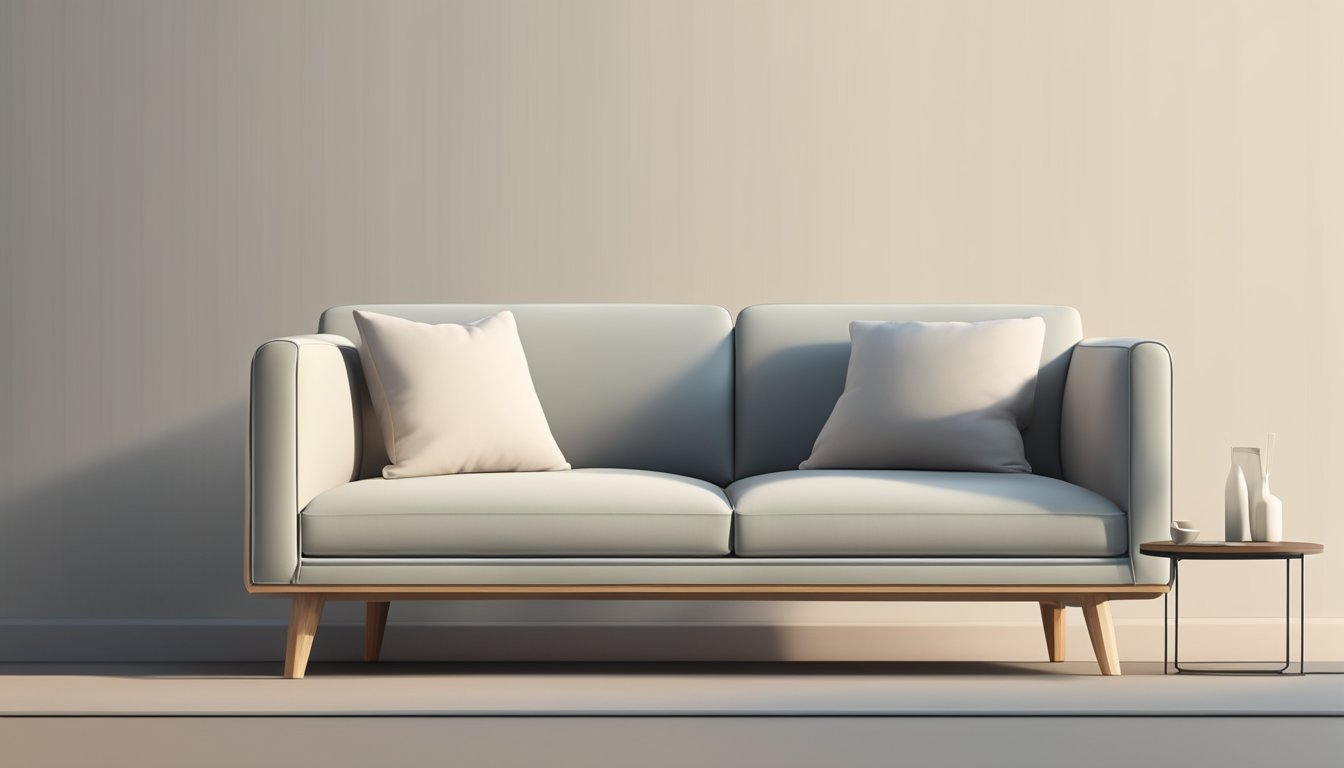 A sleek, modern sofa chair with clean lines and a minimalist design, set against a backdrop of neutral tones and natural lighting