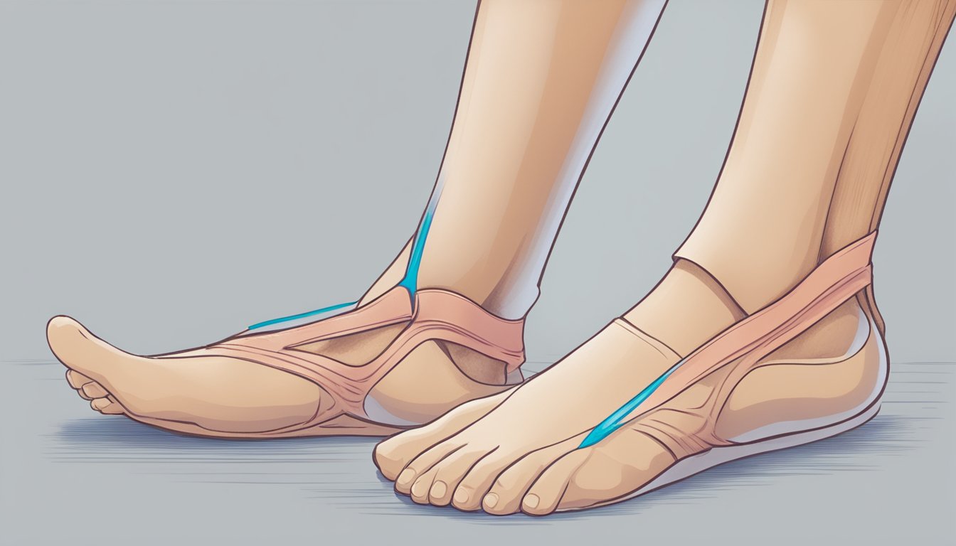 Swollen ankles indicate heart failure. Illustrate a person's lower legs with visibly swollen ankles