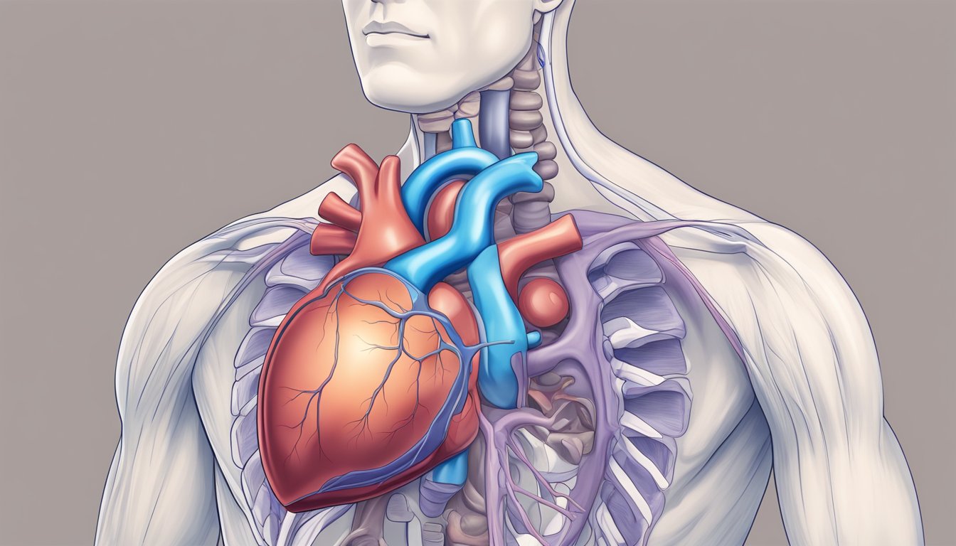 Thyrotoxicosis disrupts heart function, causing heart failure. Illustrate a diseased thyroid gland affecting a healthy heart's function