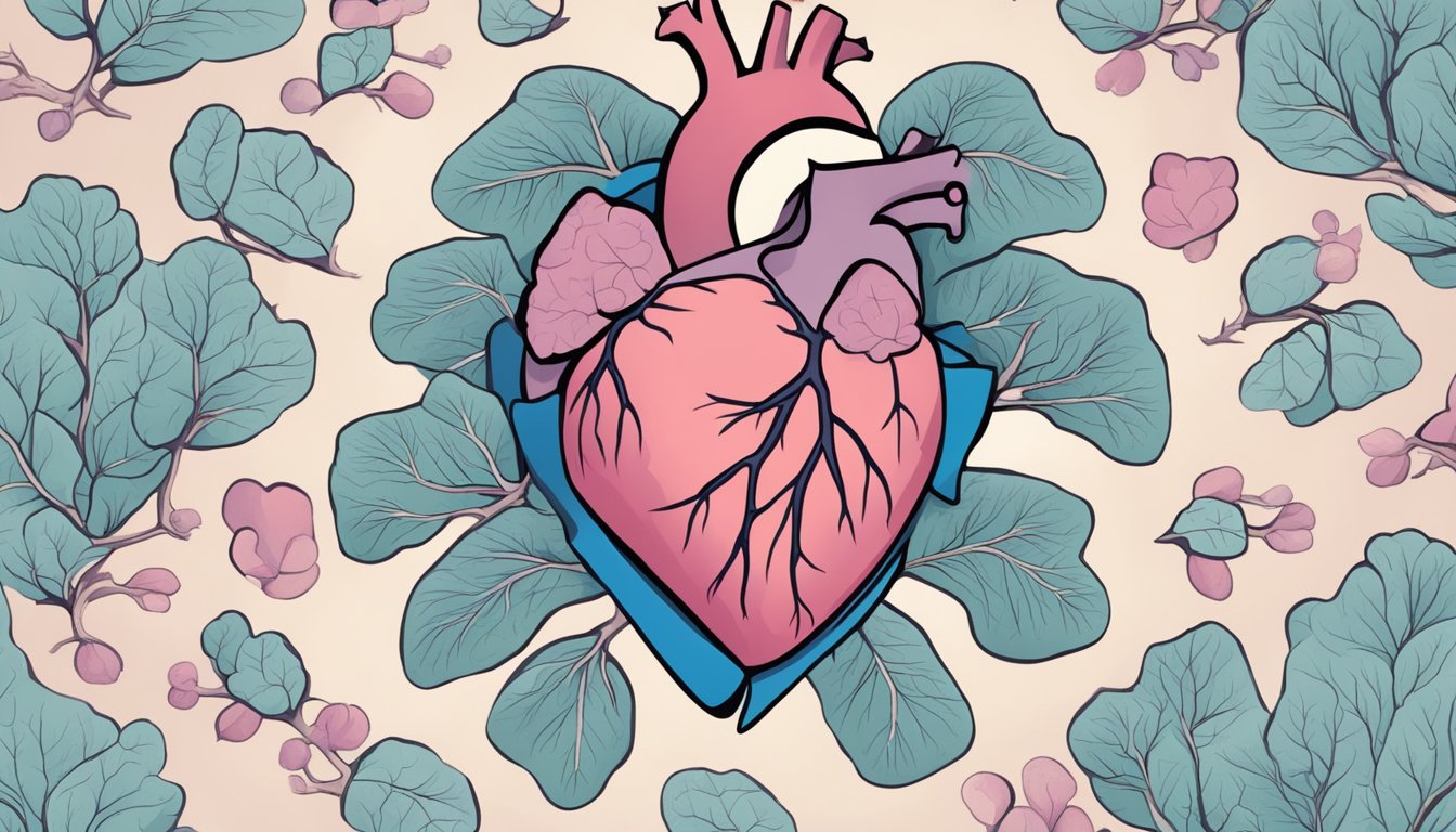 Thyrotoxicosis leads to heart failure. Show a distressed heart surrounded by thyroid hormones