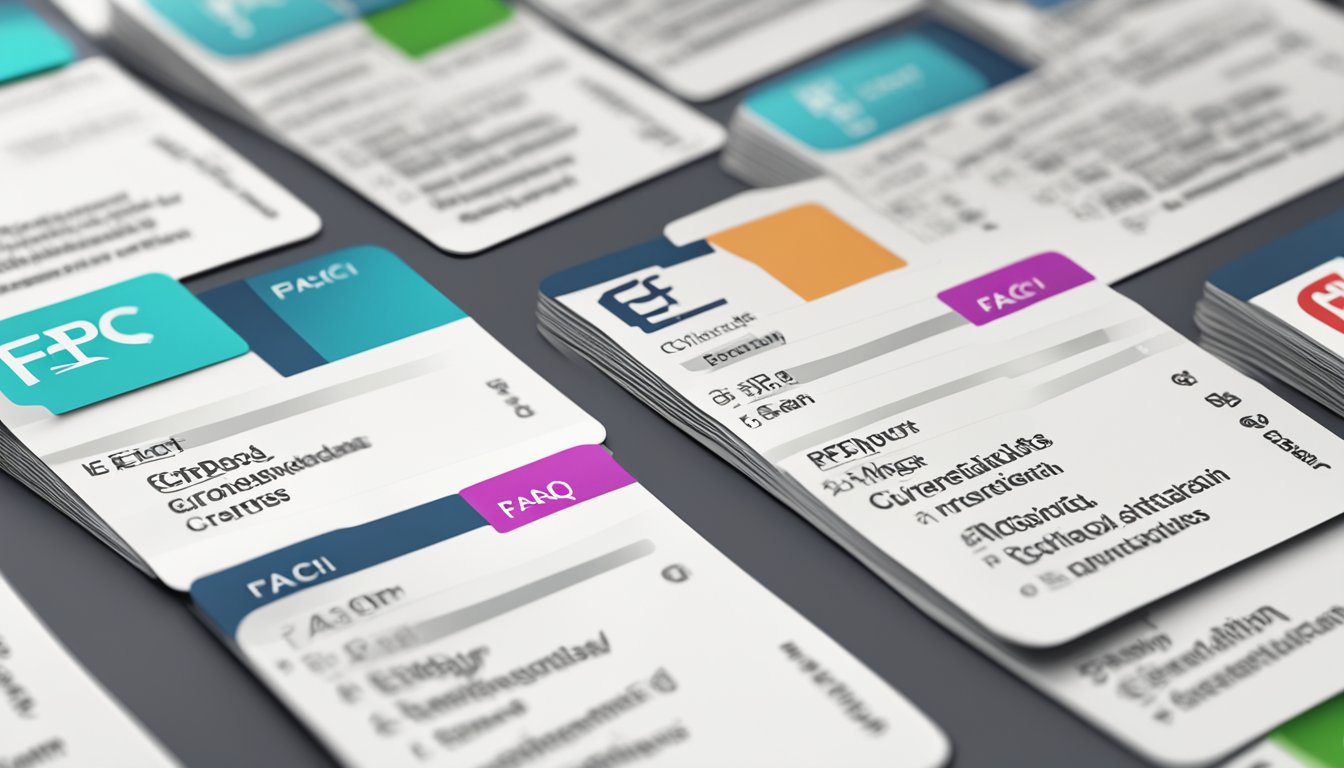 A stack of FAQ cards with "PCI" and "Cardiology" abbreviations on a table