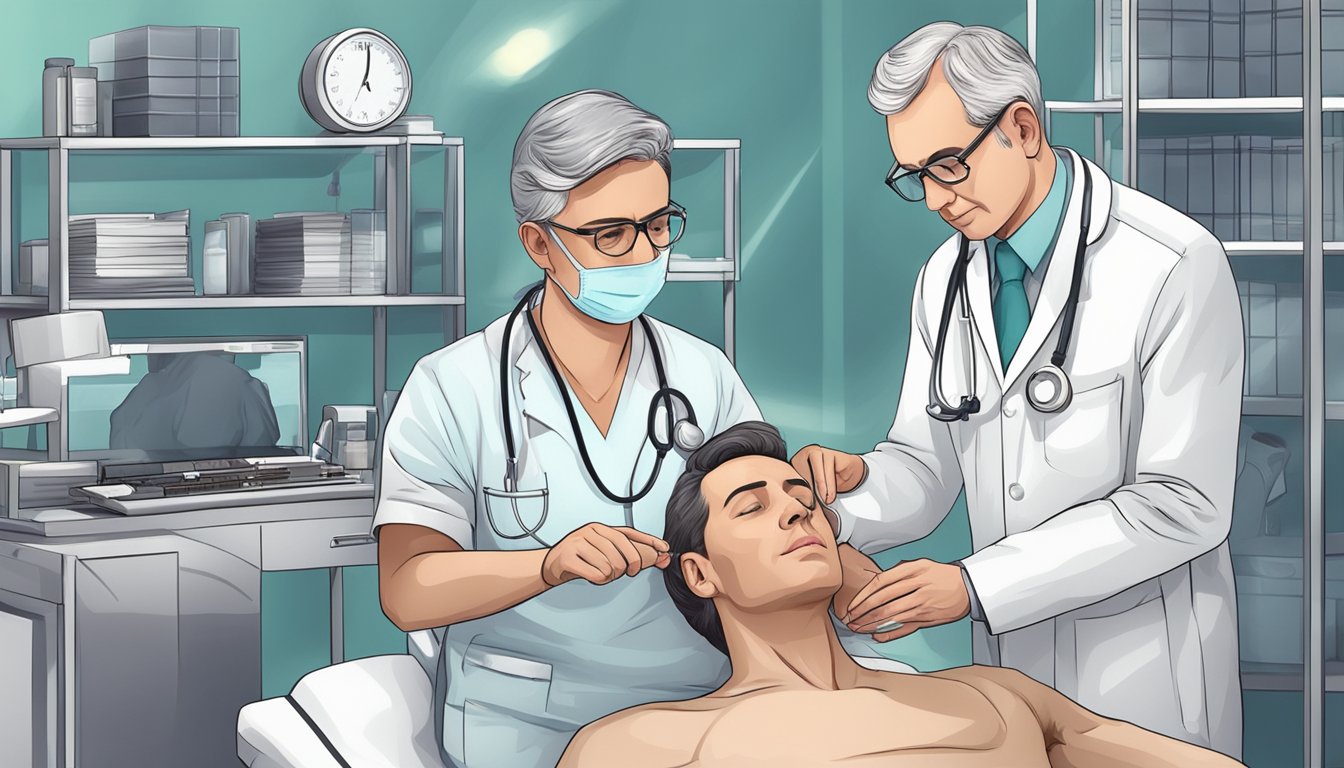 A cardiologist administers treatment modalities